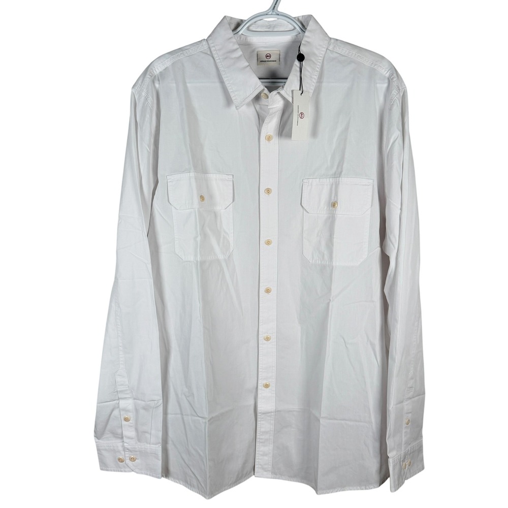 AG‎ Adriano Goldschmied Utility Button Down Shirt Mens XXL White Cotton L/S NEW